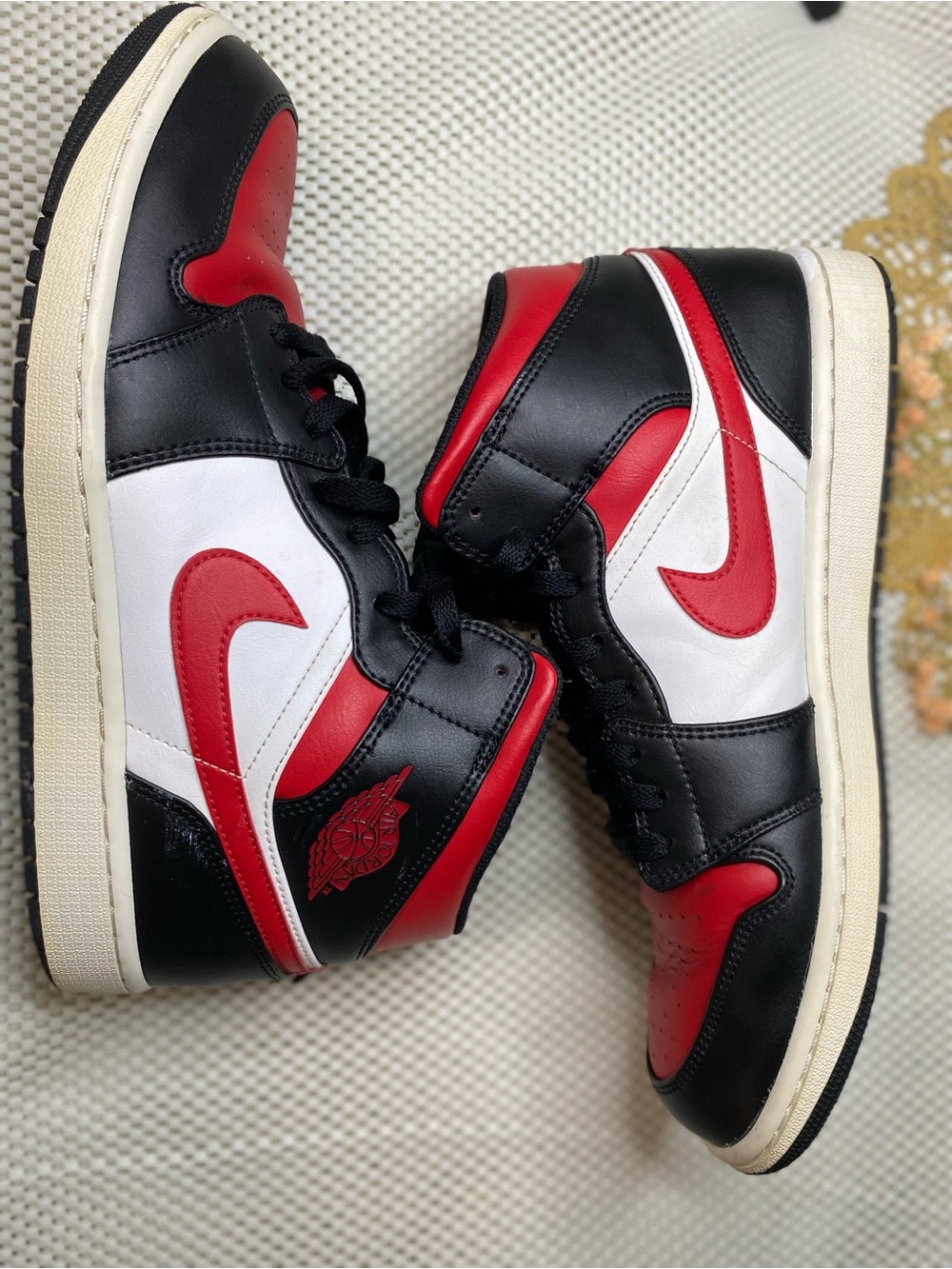 Jordan Black, Red & White Retro High-Top Sneakers